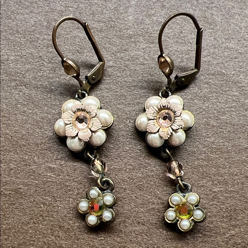 Michal Negrin earrings in Ivory and Pink